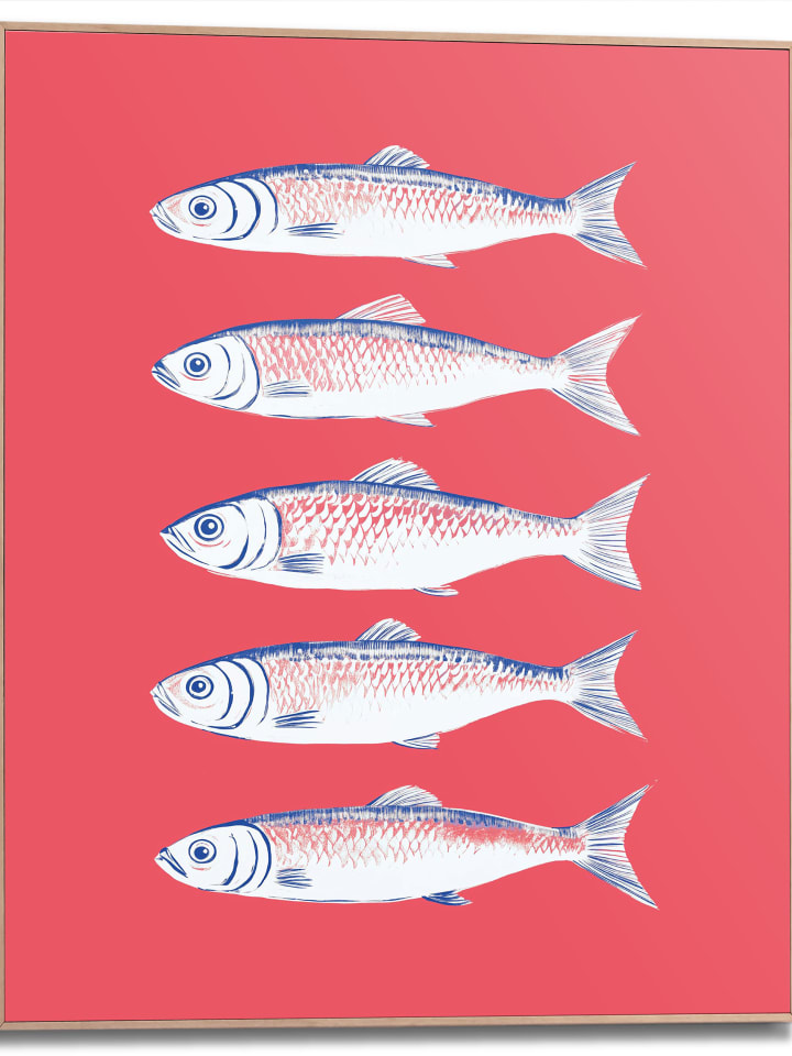Orangewallz Druk artystyczny "Sardines" w ramce rozmiar: 50x70 cm