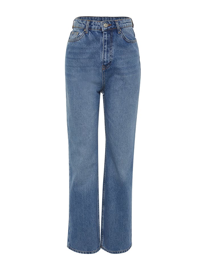 trendyol Dżinsy - Comfort fit - w kolorze niebieskim rozmiar: 34