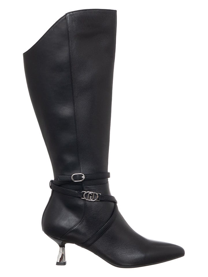 Liu Jo Skórzane kozaki w kolorze czarnym rozmiar: 39