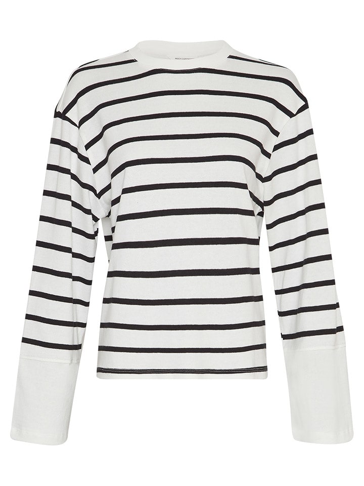 MOSS COPENHAGEN Sweter w kolorze biało-czarnym rozmiar: M/L