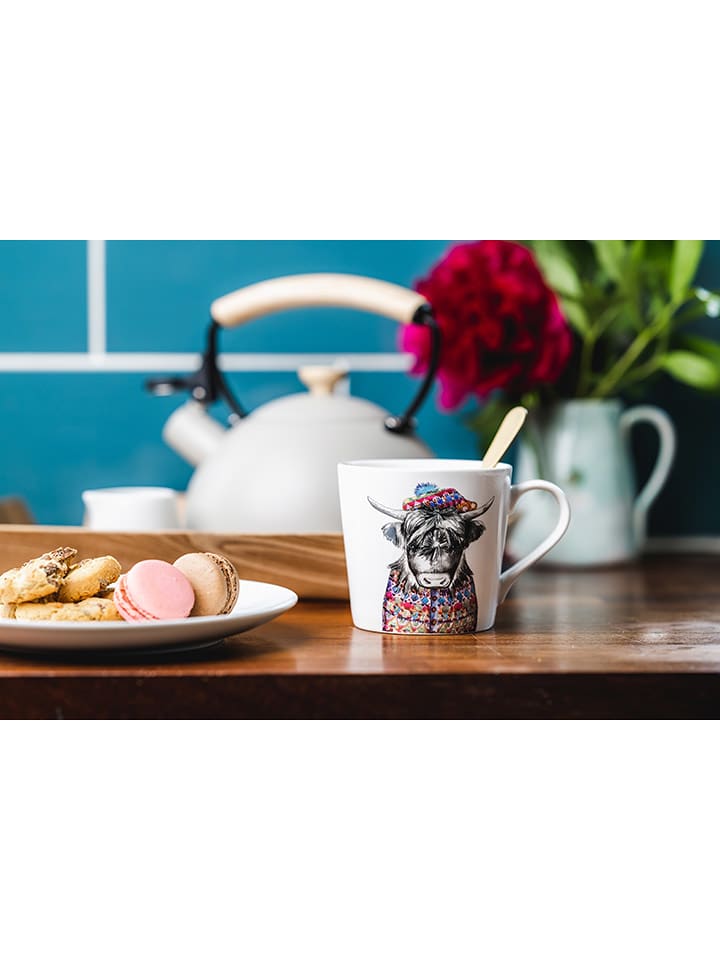 Mikasa Kubek "Cow" w kolorze biało-szarym ze wzorem - 380 ml rozmiar: onesize