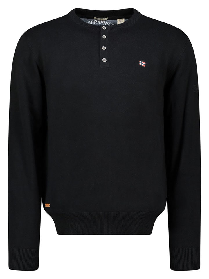Geographical Norway Sweter "Fraser" w kolorze czarnym rozmiar: M