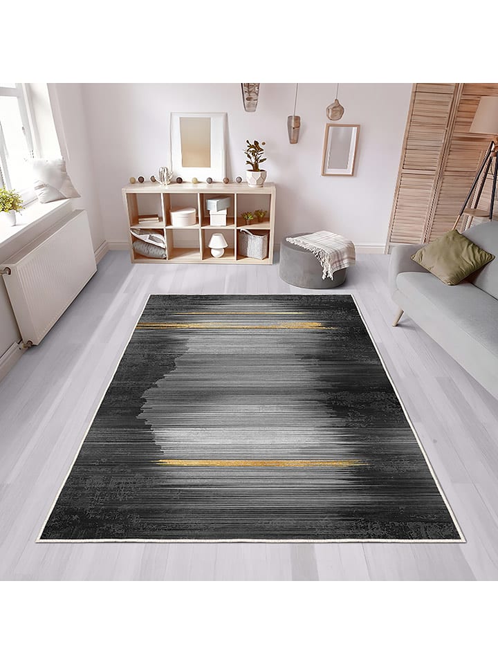 CARPET DIEM Dywan w kolorze złoto-szaro-czarnym rozmiar: 80x150 cm