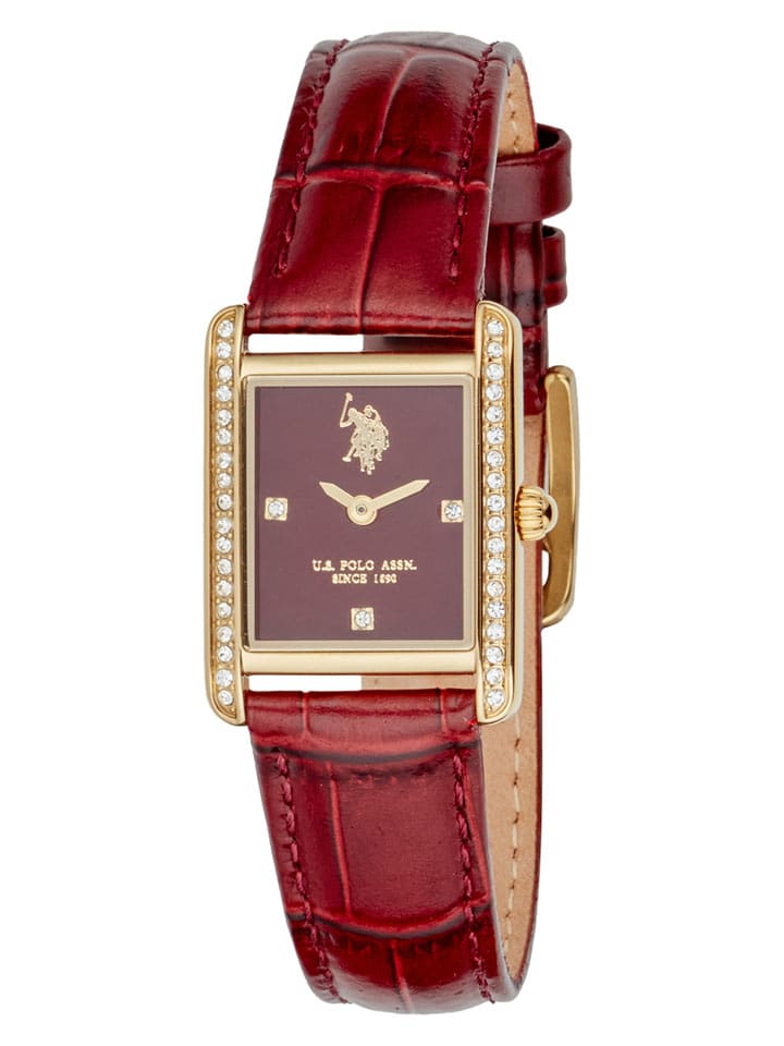 U.S. Polo Assn. Zegarek kwarcowy w kolorze złoto-ciemnoczerwonym rozmiar: onesize