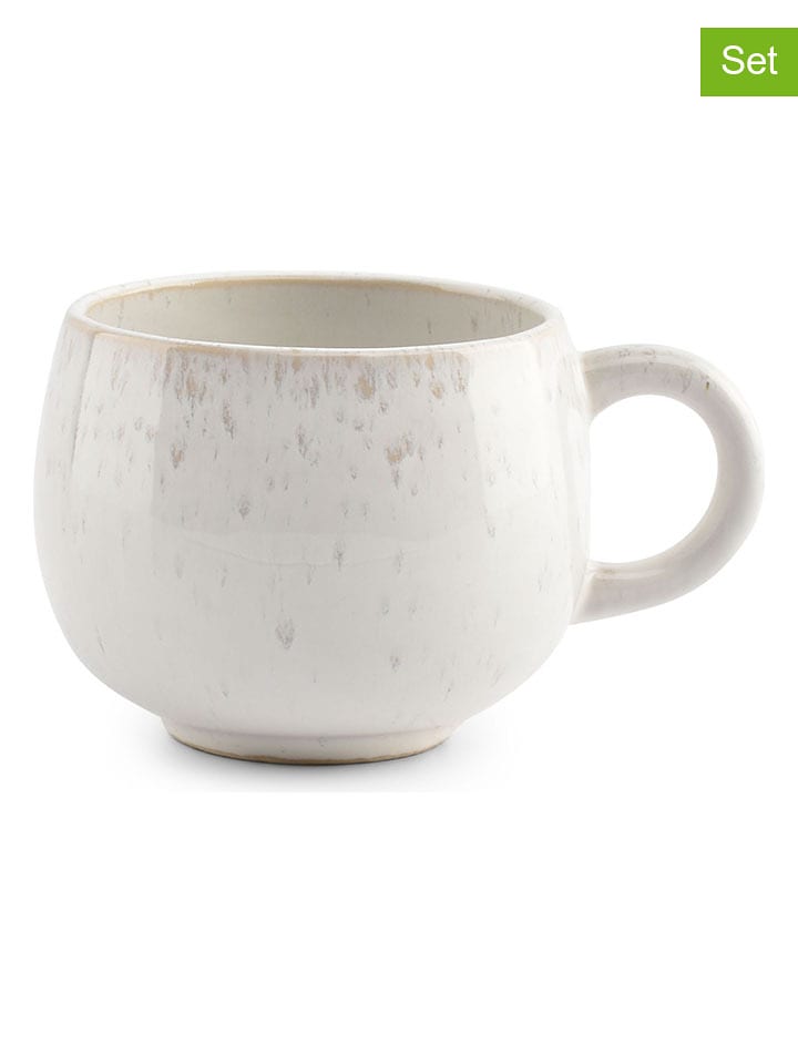 Salt and Pepper Filiżanki (4 szt.) "Curvy" w kolorze biało-beżowym - 170 ml rozmiar: onesize