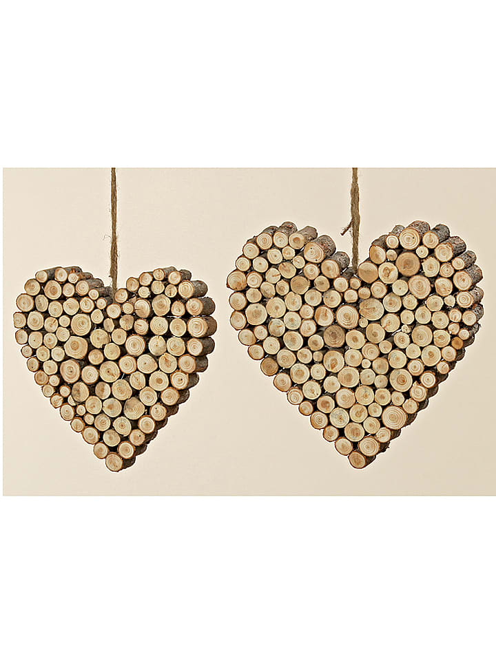 Boltze Zawieszka dekoracyjna "Herz" w kolorze brązowym - wys. 20 cm rozmiar: onesize
