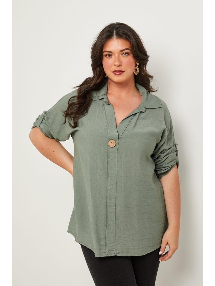 Curvy Lady Bluzka w kolorze khaki rozmiar: 44/46