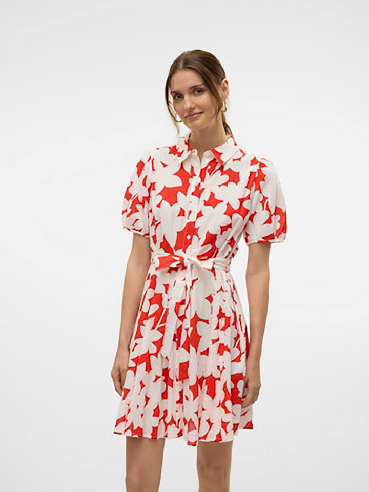 Vero Moda Sukienka w kolorze biało-czerwonym rozmiar: XL