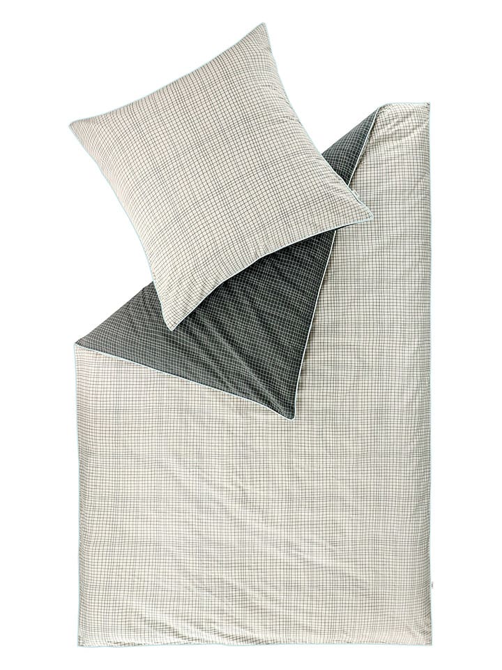 ESPRIT Komplet pościeli renforcé "Grid" w kolorze szarym rozmiar: 140x200 cm