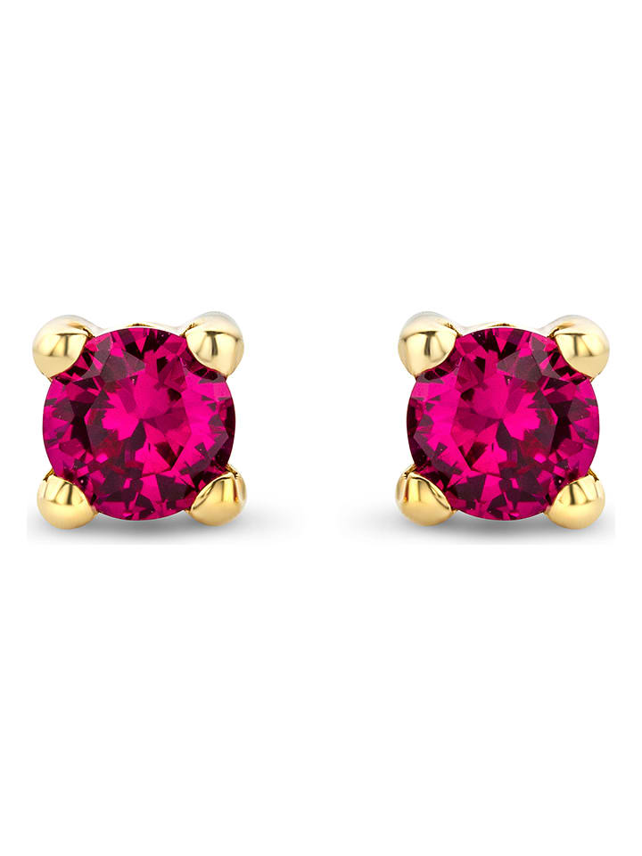 Diamant Exquis Złote kolczyki-wkrętki z rubinami rozmiar: onesize