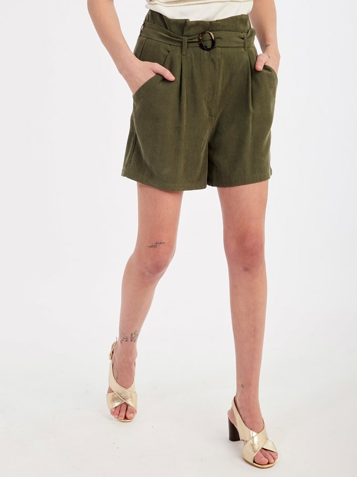 Naf Naf Szorty w kolorze oliwkowym rozmiar: 32