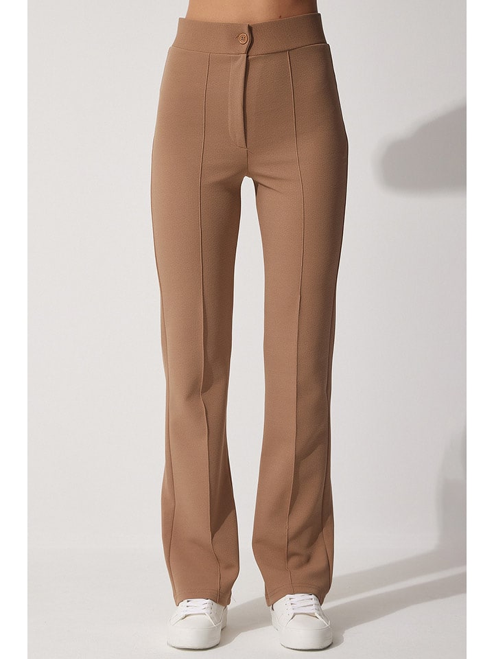 Happiness Istanbul Spodnie w kolorze karmelowym rozmiar: 38