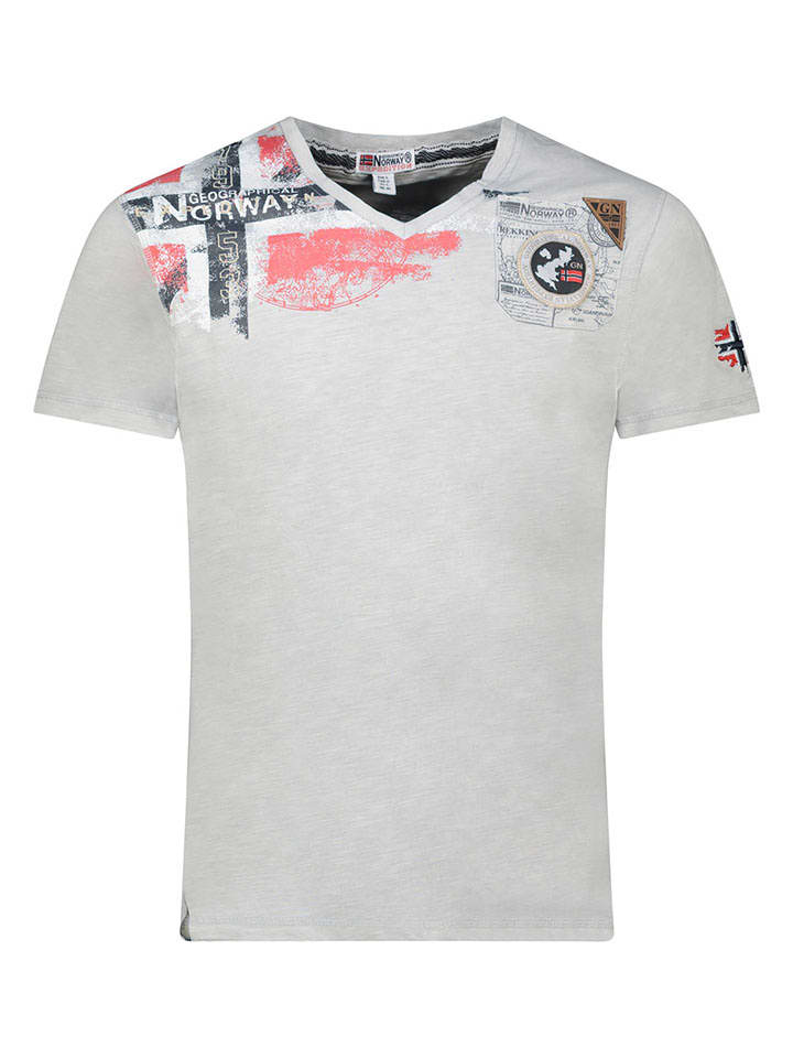 Geographical Norway Koszulka "Jamo" w kolorze jasnoszarym rozmiar: S