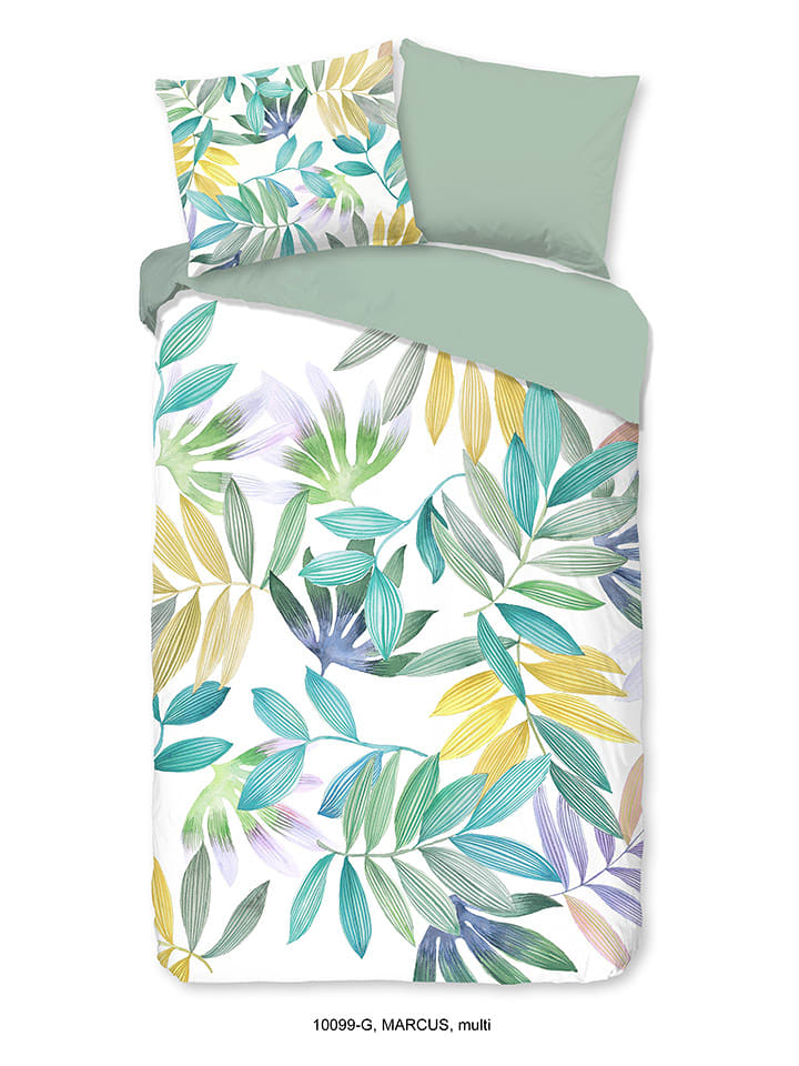 Good Morning Komplet pościeli "Marcus" w kolorze zielono-białym rozmiar: 140x200 cm