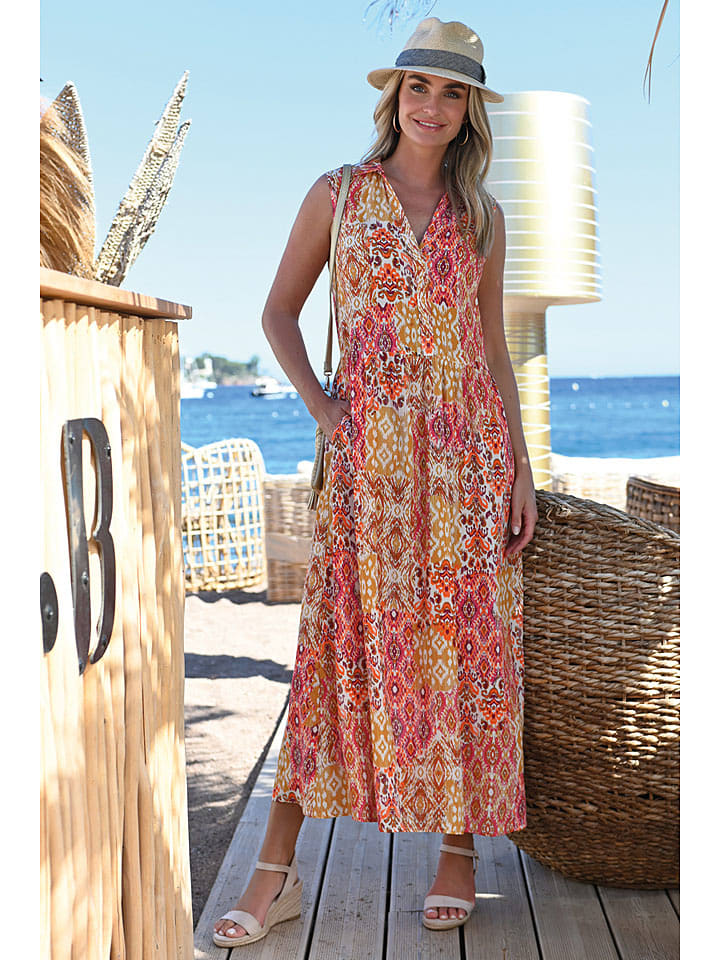 Bleu d'Azur Sukienka "Alexandra" w kolorze jasnoróżowo-pomarańczowym rozmiar: 36