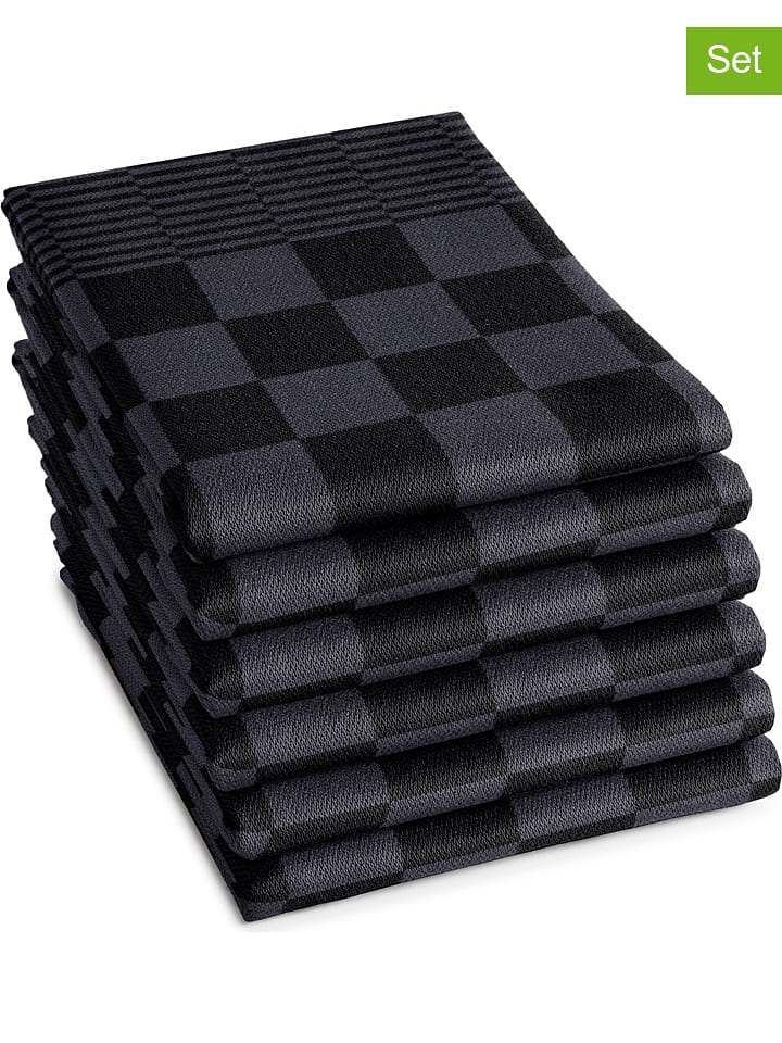 DDDDD Ściereczki (6 szt.) "Barbeque" w kolorze antracytowym do naczyń - 65 x 65 cm rozmiar: onesize