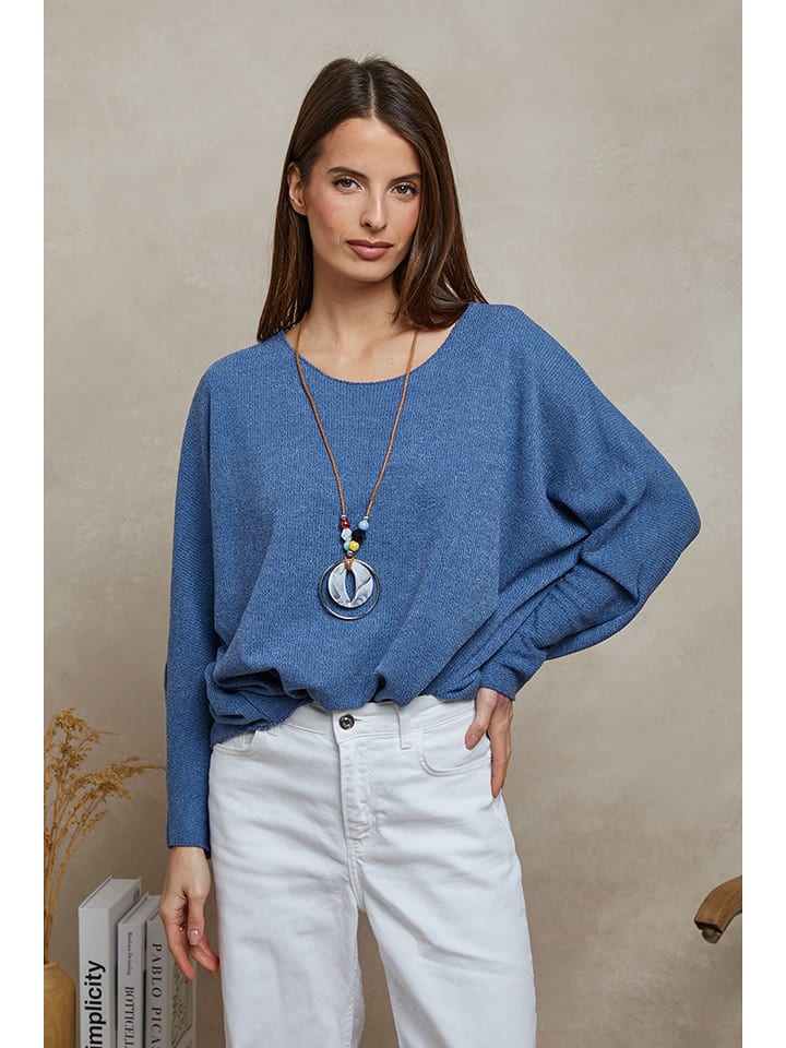 Plume Sweter "Diamond" w kolorze niebieskim rozmiar: S