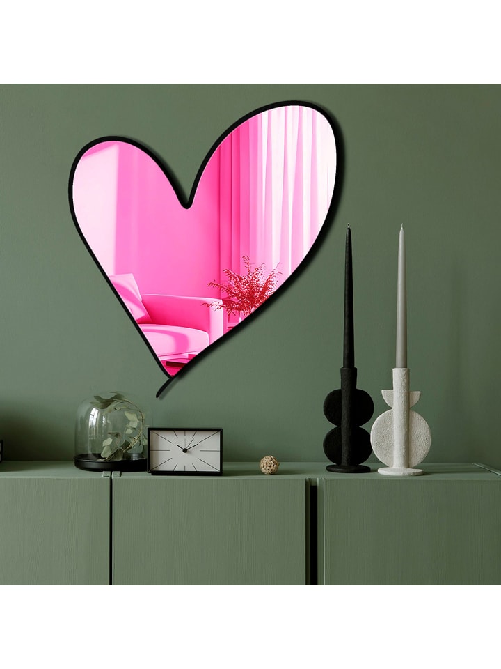 Wallity Lustro w kolorze różowym - 48 x 43 cm rozmiar: onesize