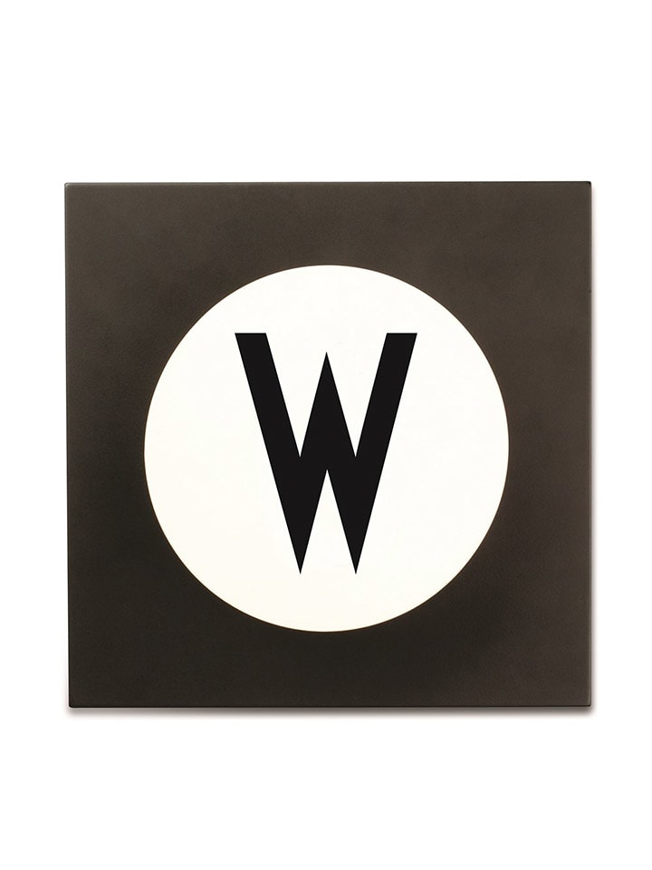 Design Letters Haczyk ścienny "W" w kolorze czarnym - 9 x 14 cm rozmiar: onesize