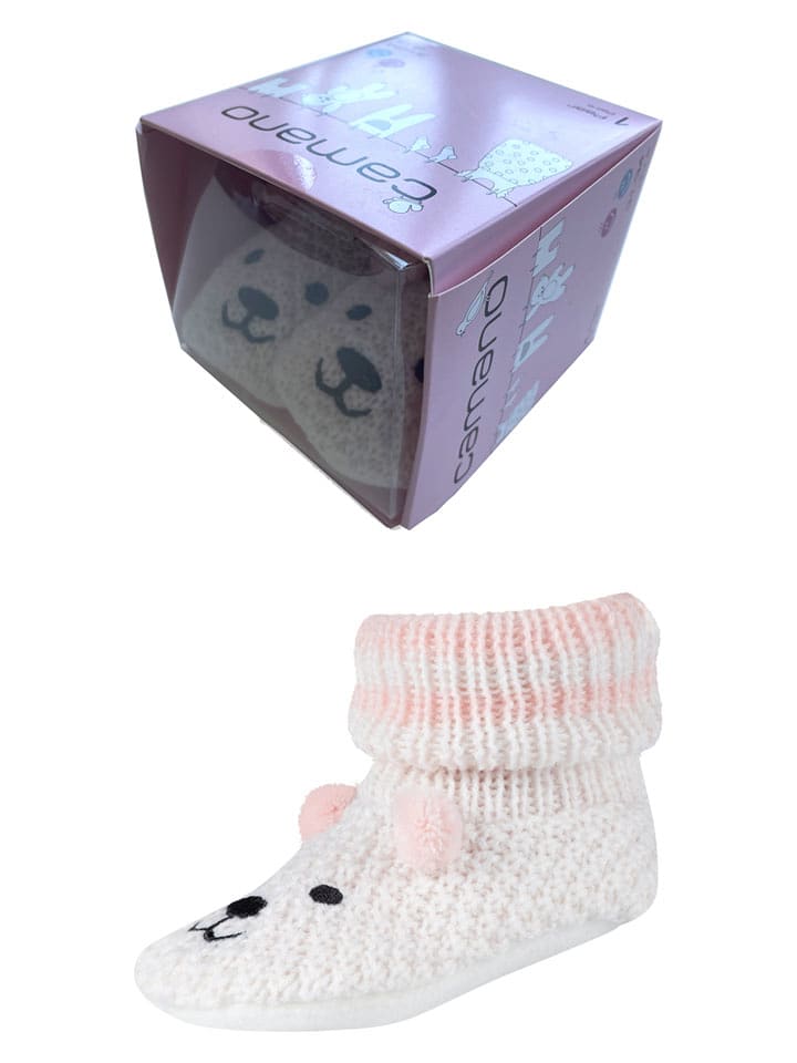 camano Skarpety w kolorze biało-jasnoróżowym rozmiar: 19-22