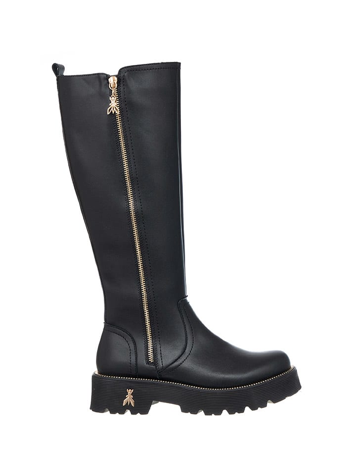 Patrizia Pepe Skórzane kozaki w kolorze czarnym rozmiar: 40