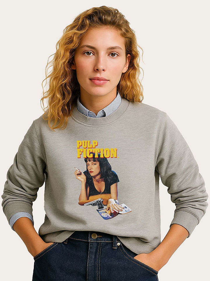 WOOOP Bluza "Pulp Fiction Vintage Mia Wallace" w kolorze szarym rozmiar: XL