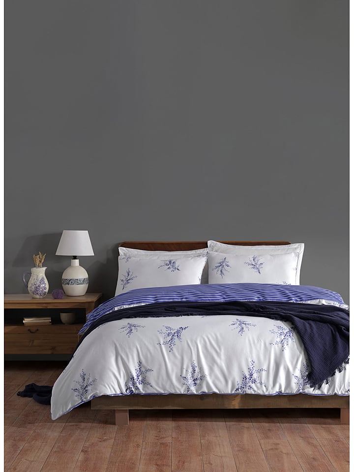 Elizabed Komplet pościeli renforcé w kolorze biało-fioletowym rozmiar: 200x220 cm