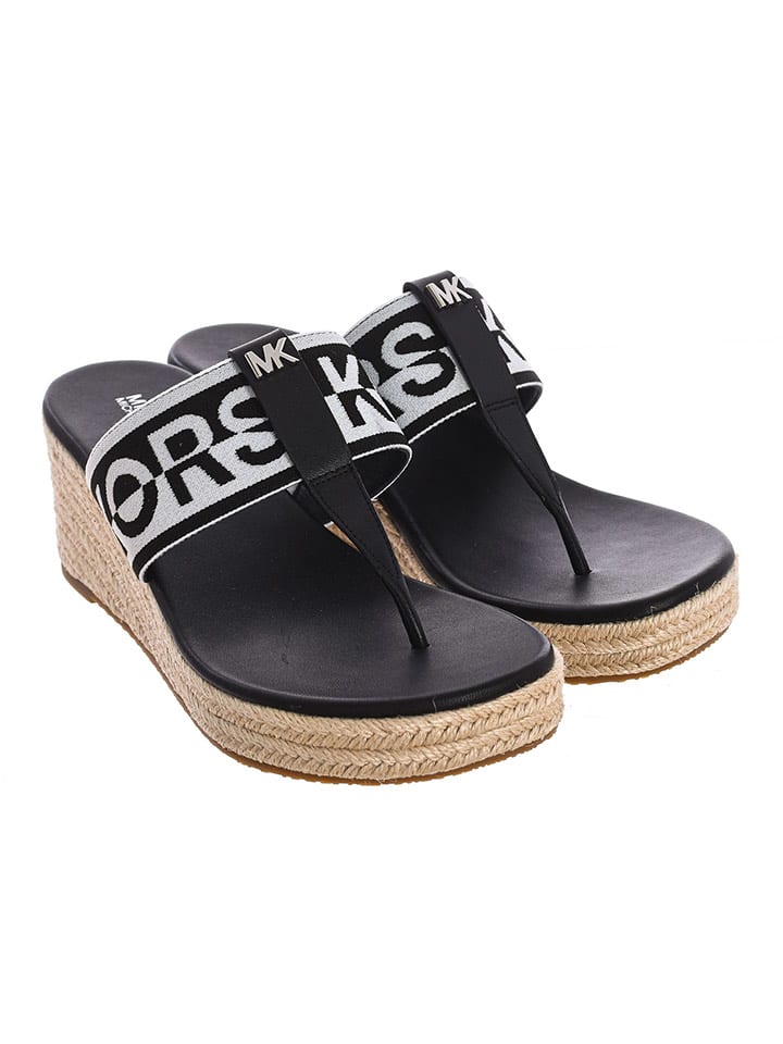 Michael Kors Japonki w kolorze czarno-białym na koturnie rozmiar: 40