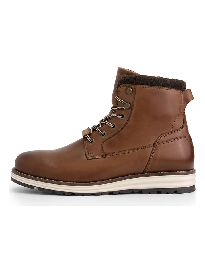 DENBROECK Skórzane botki "Fer St." w kolorze jasnobrązowym rozmiar: 42