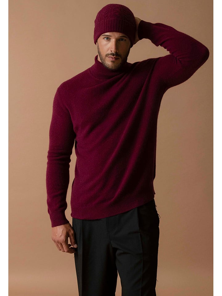 Perfect Cashmere Kaszmirowy golf w kolorze bordowym rozmiar: L