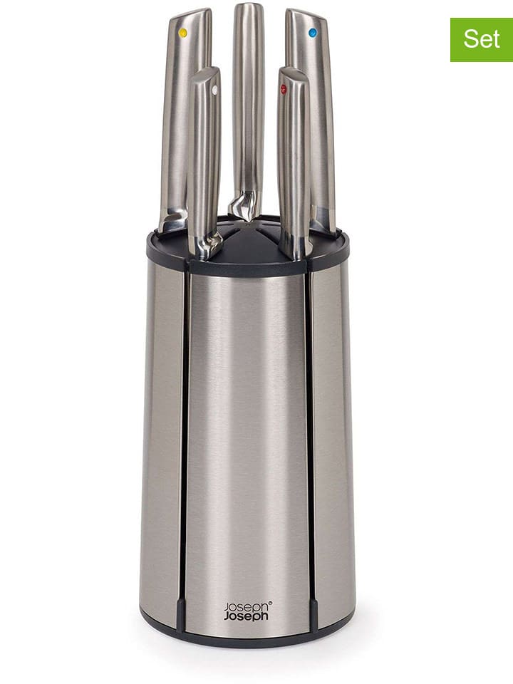 JosephJoseph 5-częściowy zestaw noży w kolorze srebrnym - 35 cm rozmiar: onesize