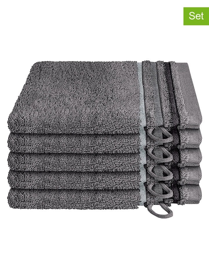 Schiesser Myjki (5 szt.) ''Skyline" w kolorze antracytowym rozmiar: 16x22 cm