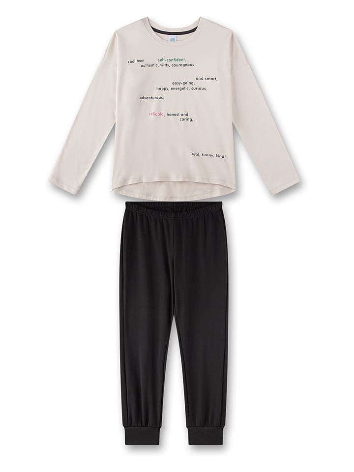 Sanetta Piżama w kolorze beżowo-czarnym rozmiar: 152