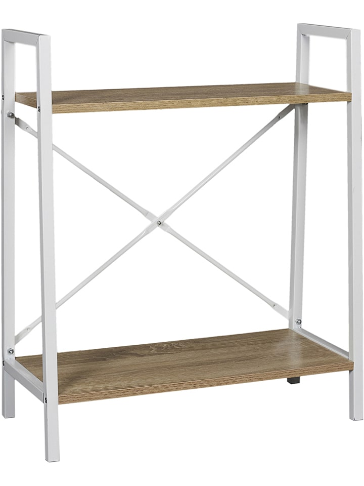 THE HOME DECO FACTORY Regał stojący w kolorze jasnobrązowo-białym - 60 x 70 x 27 cm rozmiar: onesize