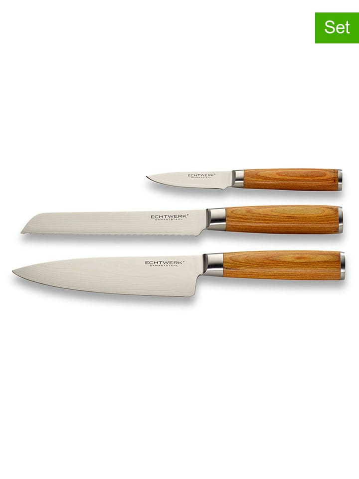 Echtwerk Noże (3 szt.) w kolorze srebrno-jasnobrązowym rozmiar: onesize