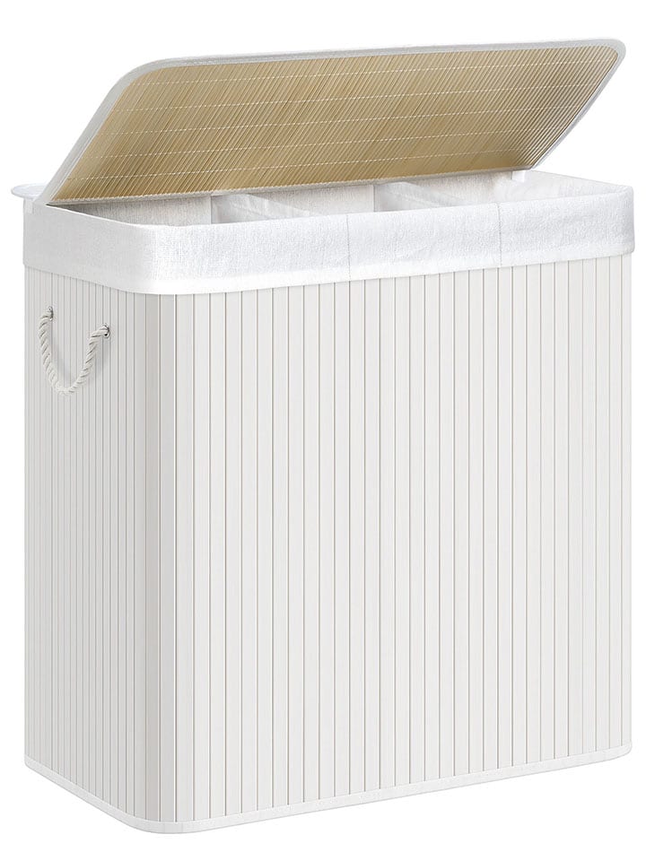 Songmics Kosz w kolorze biało-beżowym na pranie - 60 x 61 x 40 cm rozmiar: onesize