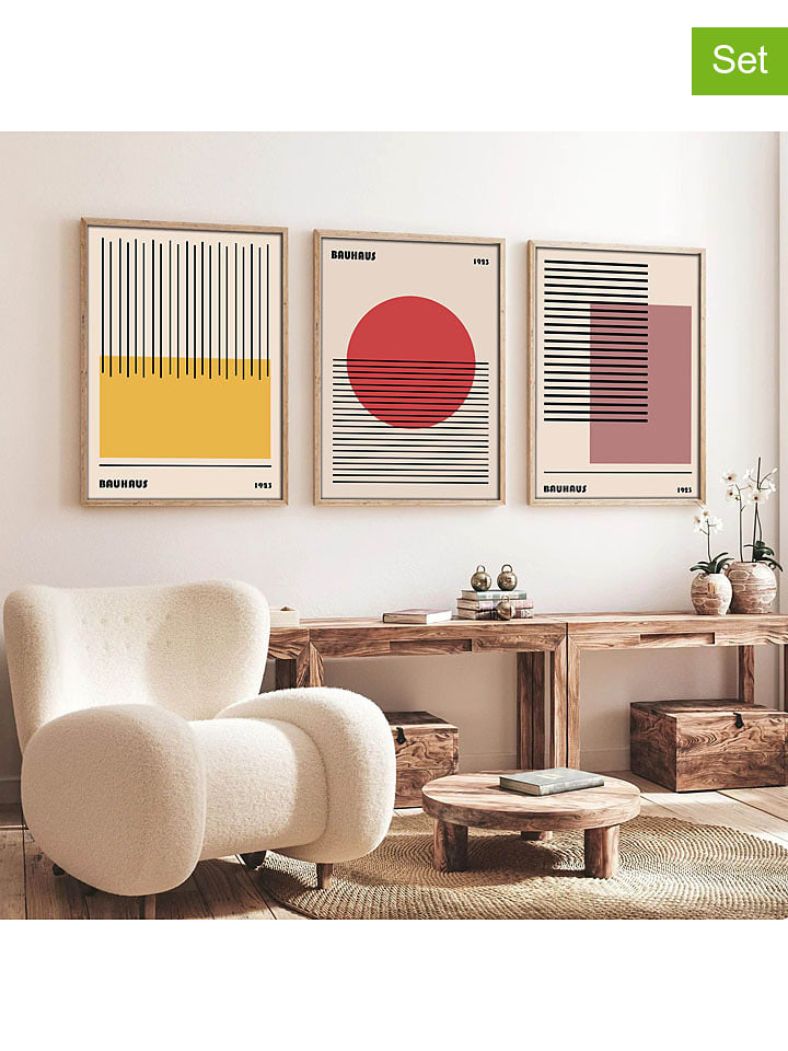 ABERTO DESIGN Druki artystyczne (3 szt.) w ramce rozmiar: 50x70 cm