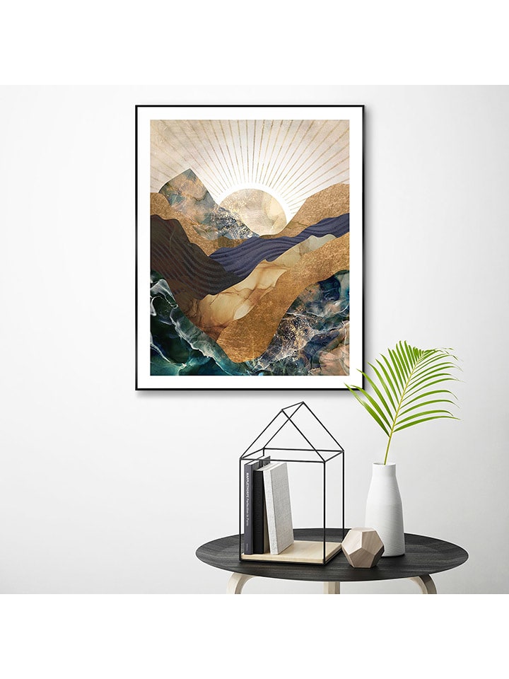 Orangewallz Druk artystyczny "Glamour Mountains" w ramce rozmiar: 40x50 cm