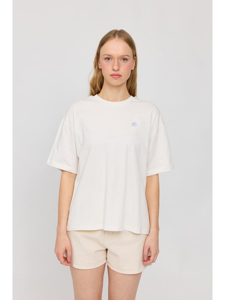 MAZINE Koszulka "Back Print" w kolorze kremowym ze wzorem rozmiar: L