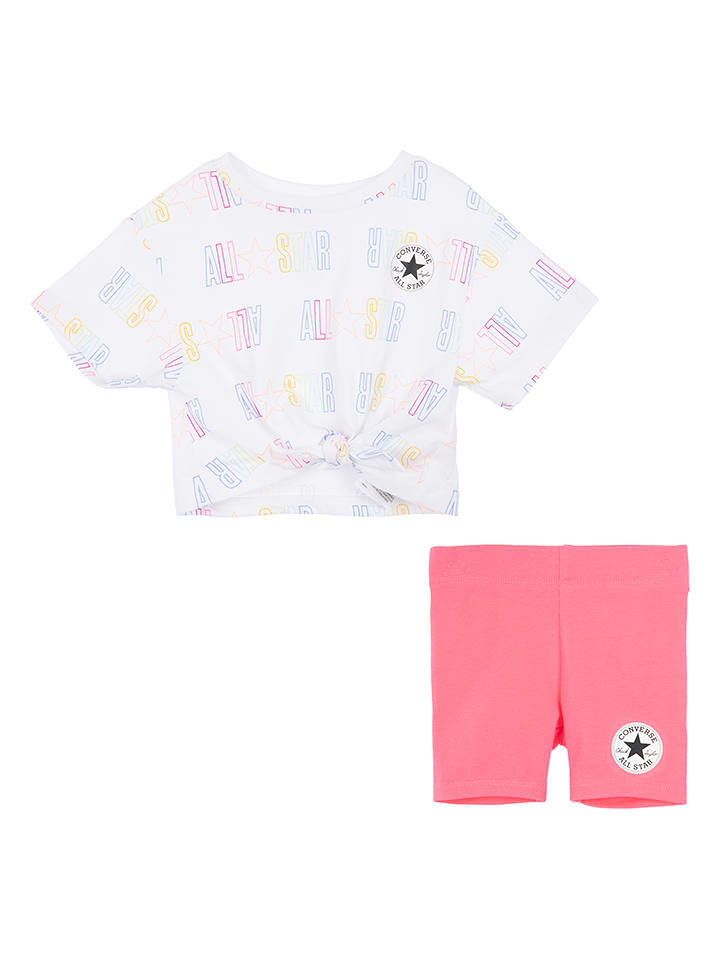Converse 2-częściowy zestaw w kolorze biało-różowym rozmiar: 116/122