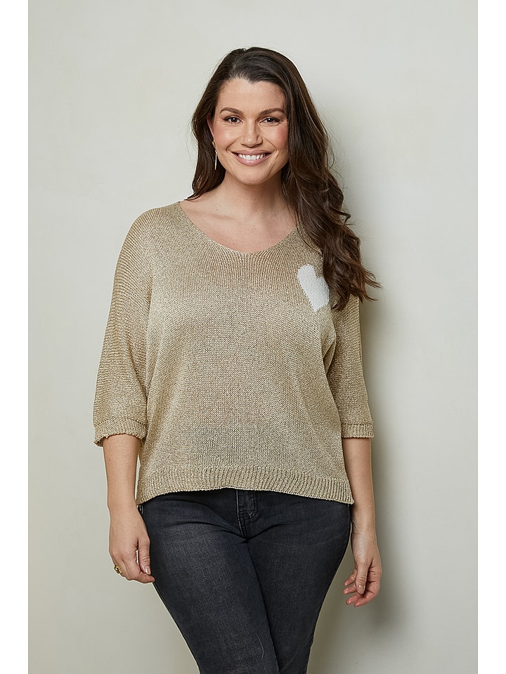 Curvy Lady Sweter w kolorze beżowym rozmiar: 44/46