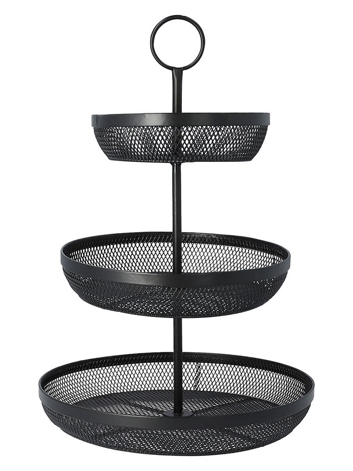 Homla Etażerka "Grido" w kolorze czarnym - wys. 42 x Ø 32 cm rozmiar: onesize