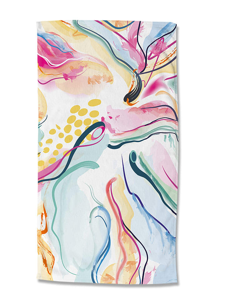 Good Morning Ręcznik plażowy "Magic" w kolorze błękitno-jasnoróżowym rozmiar: 100x180 cm