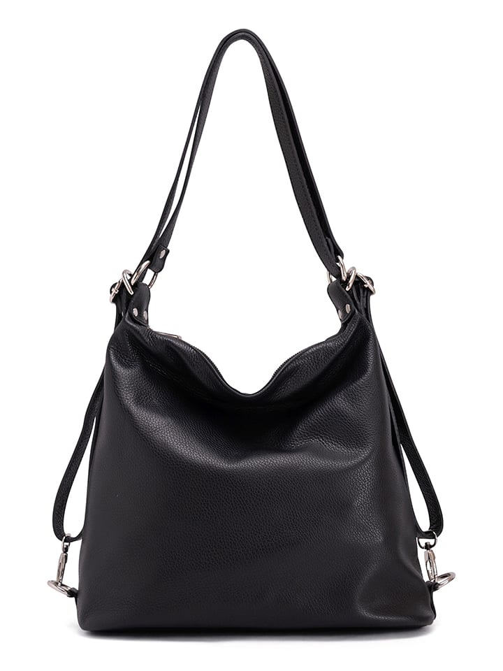 Anna Morellini Skórzana torebka "Ylenia" w kolorze czarnym - 30 x 39 x 16 cm rozmiar: onesize