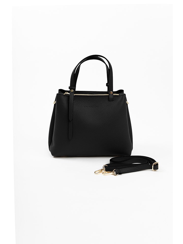 Lia Biassoni Skórzana torebka w kolorze czarnym - 28 x 21 x 15 cm rozmiar: onesize