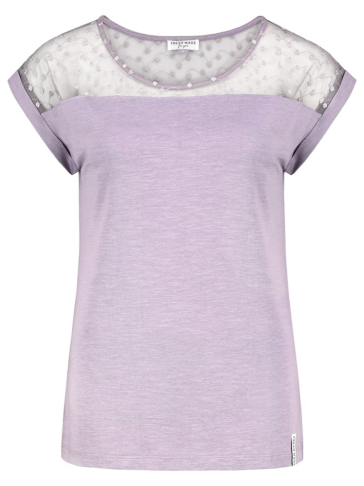 Fresh Made Koszulka w kolorze lawendowym rozmiar: XS