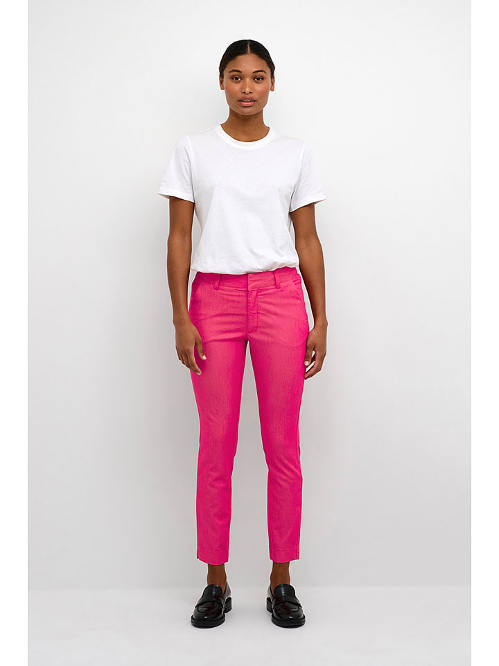 Kaffe Spodnie chino "Lea" w kolorze różowym rozmiar: 46