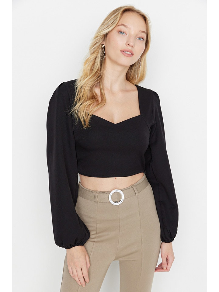 trendyol Bluzka w kolorze czarnym rozmiar: 40