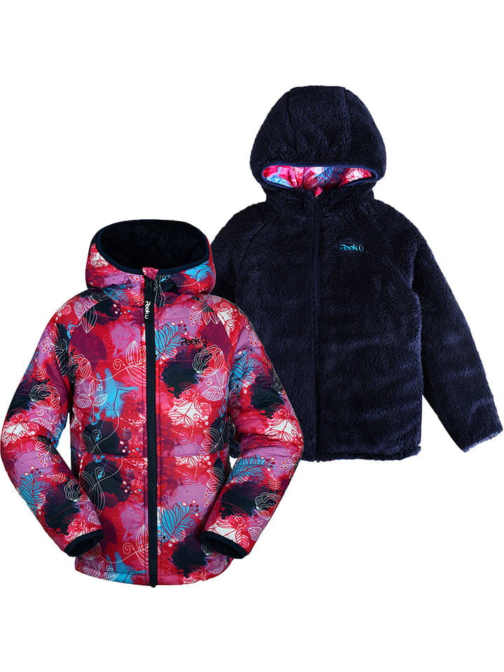 Peek U Dwustronna kurtka pikowana "Meadow" w kolorze różowo-granatowym rozmiar: 122