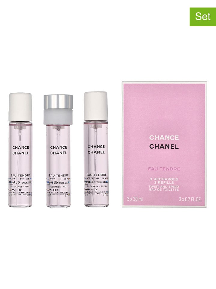 Chanel 3-częściowy zestaw "Chance Eau Tendre" - 3 x EDT, po 20 ml rozmiar: onesize